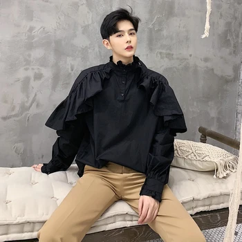 2018 new personality ruffled long-sleeved shirt tide section catwalk fashion men's shirt
2018 new personality ruffled long-sleeved shirt tide section catwalk fashion men's shirt