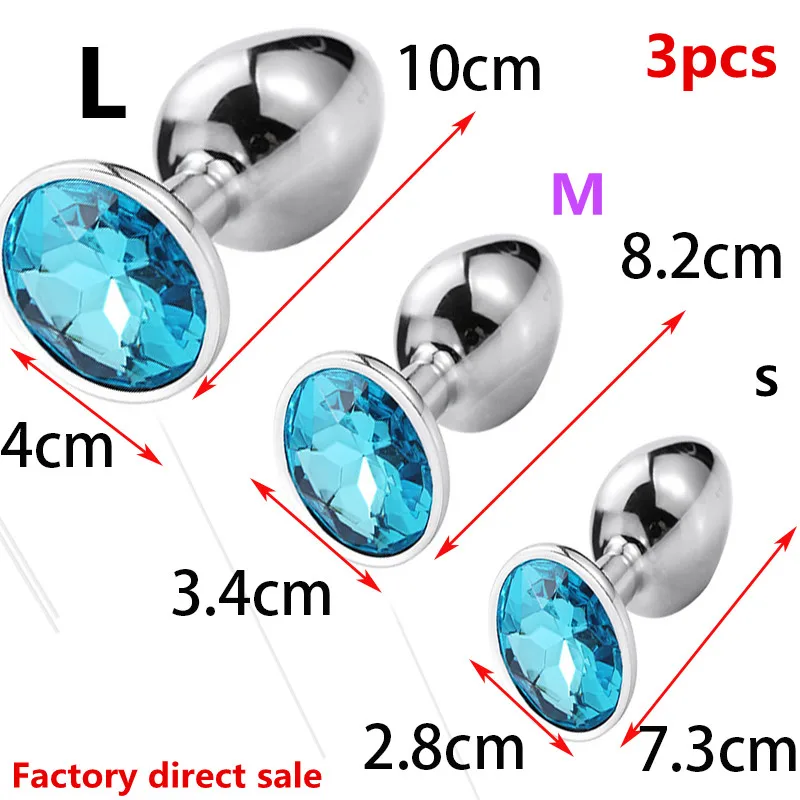 Sm products sex Metal Crystal Anal Plug Stainless Steel Booty Beads Jewelled Anal Butt Plug Sex Toys Products for Men Couples
