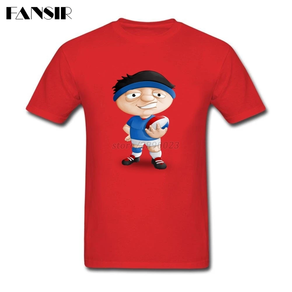 Image Rugby Player T Shirts Men Cool Short Sleeve Crewneck Cotton 3XL  Family Tee Shirt