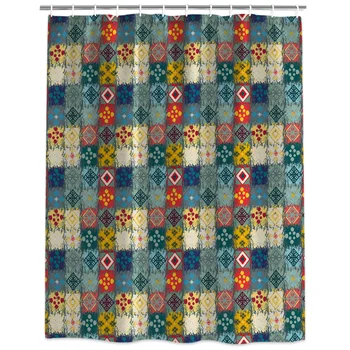 Geometric Tartan Patterns Ethnic Shower Curtain Decorative Fabric Shower Curtain Bath Products Bathroom Decor with Hooks
Geometric Tartan Patterns Ethnic Shower Curtain Decorative Fabric Shower Curtain Bath Products Bathroom Decor with Hooks