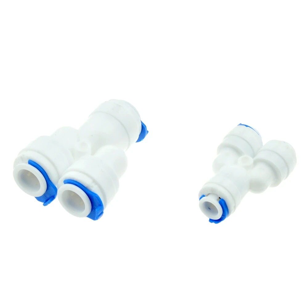 Фото Reverse Osmosis System Y Fitting Quick Coupling Equal 3 Way 1/4" 3/8" OD RO Water Hose Tube Plastic Connector  | Pipe Fittings (32989147733)