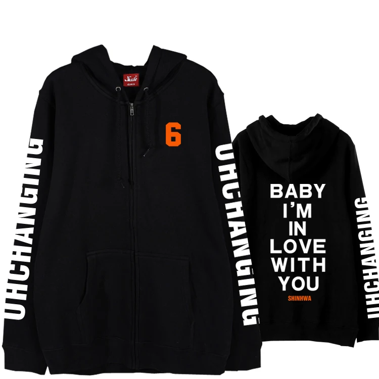 Kpop shinhwa живая неизменяющаяся детская надпись i'm in love with you худи на молнии с