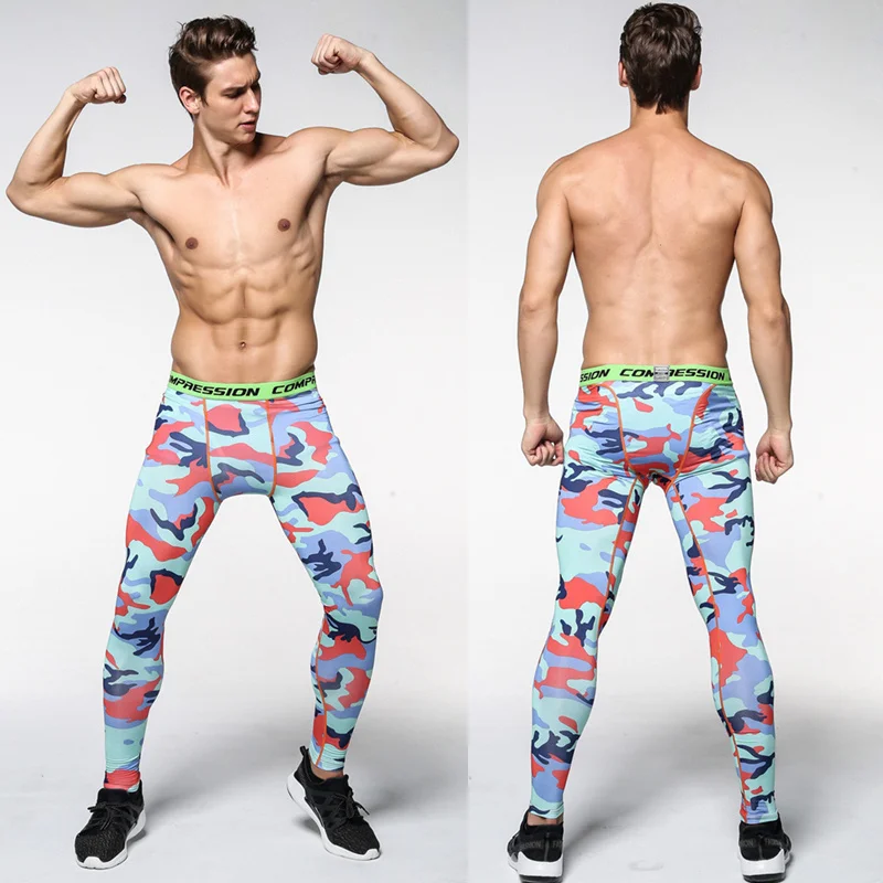 

New Camouflage Compression Pants Men Joggers Skinny Leggings Fitnes Base Layer Tights Mens Gyms Bodybuilding Pants Camo Trousers