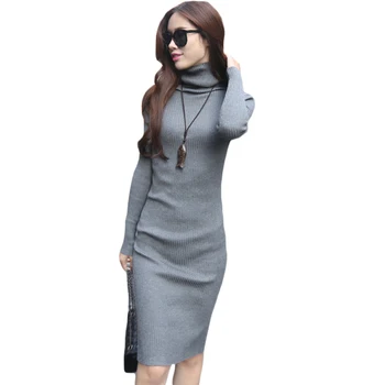 Women Autumn Winter Sweater Knitted Dresses Slim Elastic Turtleneck Dress Sexy Ladies Bodycon Package Hip Dresses Vestidos XH841
Women Autumn Winter Sweater Knitted Dresses Slim Elastic Turtleneck Dress Sexy Ladies Bodycon Package Hip Dresses Vestidos XH841