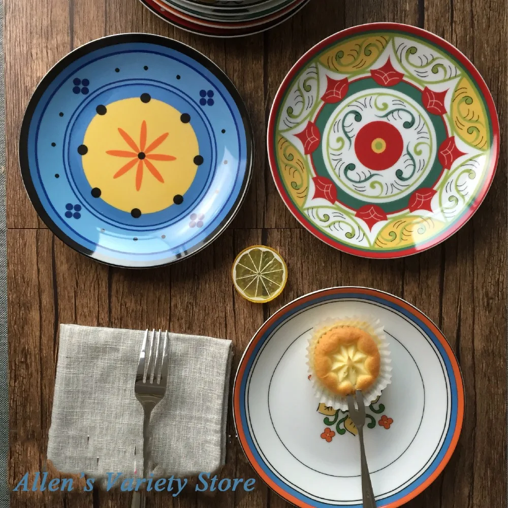 8 inches Retro European style tableware Round Dishes Saucer Fruit Tray children Plate Ceramic soup plates Porcelain steak dish
8 inches Retro European style tableware Round Dishes Saucer Fruit Tray children Plate Ceramic soup plates Porcelain steak dish