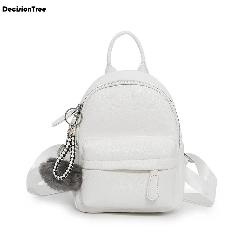 Casual Mini Backpack Soft PU Leather Large Backpack Stone Stripe Backpack with Fur Ball Small Travel Bags Female Rucksack D07
Casual Mini Backpack Soft PU Leather Large Backpack Stone Stripe Backpack with Fur Ball Small Travel Bags Female Rucksack D07