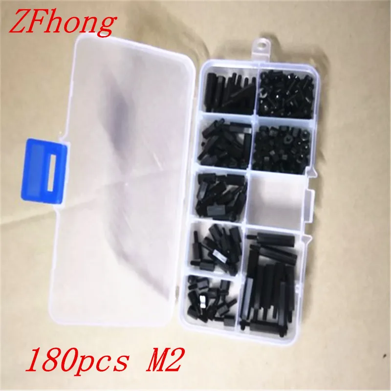 180pcs/lot M2 nylon standoff kit Male to Female M2*6/8/10/12/15/20+6 black Nylon Standoff Spacer kit
180pcs/lot M2 nylon standoff kit Male to Female M2*6/8/10/12/15/20+6 black Nylon Standoff Spacer kit