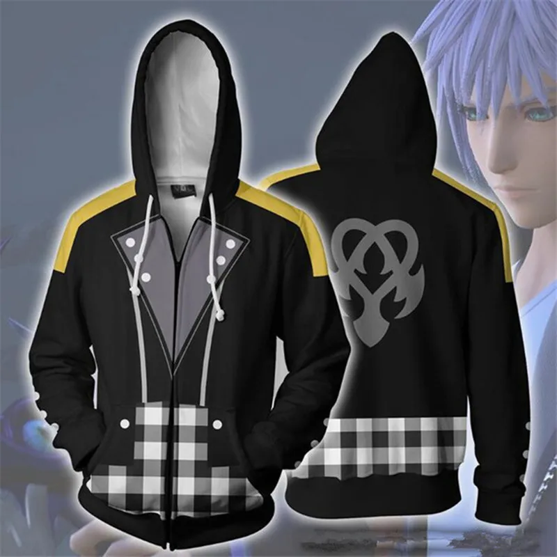 Anime Game Kingdom Hearts Riku Keyblade Cosplay Printing Jacket With Hat Men And Women Fashion Zipper Hooded Sweatshirt
Anime Game Kingdom Hearts Riku Keyblade Cosplay Printing Jacket With Hat Men And Women Fashion Zipper Hooded Sweatshirt