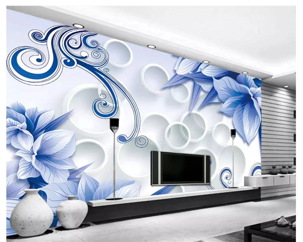 beibehang 3D Wallpapers Living Room Modern Blue Flower 3D Decorative Style TV Background Wall papel de parede photo wallpaper
beibehang 3D Wallpapers Living Room Modern Blue Flower 3D Decorative Style TV Background Wall papel de parede photo wallpaper