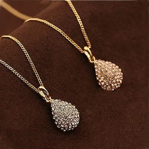 Elegant Necklace Women Girl Shiny Rhinestone Teardrop Necklace Gold Silver Color Wedding Pendant Bridal Jewelry New Year Gifts
Elegant Necklace Women Girl Shiny Rhinestone Teardrop Necklace Gold Silver Color Wedding Pendant Bridal Jewelry New Year Gifts