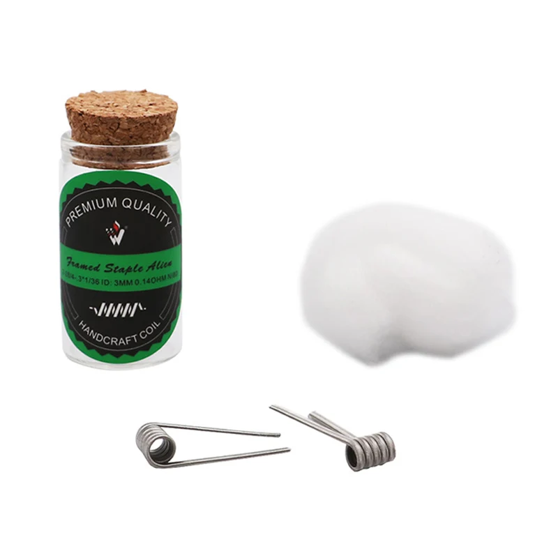 New arrival VIVISMOKE Handcrafted Framed Staple Alien coil 2-28/4-.3*1/36 (3MM) 0.14ohm+cotton for DIY rta/ rda vape accessories
New arrival VIVISMOKE Handcrafted Framed Staple Alien coil 2-28/4-.3*1/36 (3MM) 0.14ohm+cotton for DIY rta/ rda vape accessories