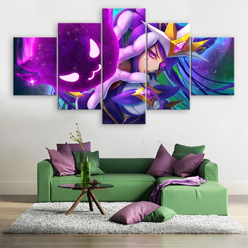 5-Pieces-Star-Guardian-Syndra-Canvas-Wall-Art-Painting-Pictures-League-of-Legends-Modern-Home-Decor
