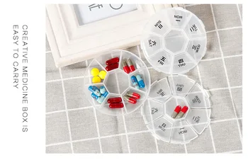 Round 7 Days Portable 7 Grid Loading Box Mini Portable Pill Box Jewelry Drug Storage Small Pill Box case
Round 7 Days Portable 7 Grid Loading Box Mini Portable Pill Box Jewelry Drug Storage Small Pill Box case