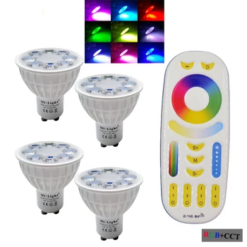 Dimmable 2.4G Wireless Milight Led Bulb GU10 RGB+CCT Led Spotlight Smart Led Lamp Lighting AC86-265V MR16 Base 12V+ Controller
Dimmable 2.4G Wireless Milight Led Bulb GU10 RGB+CCT Led Spotlight Smart Led Lamp Lighting AC86-265V MR16 Base 12V+ Controller