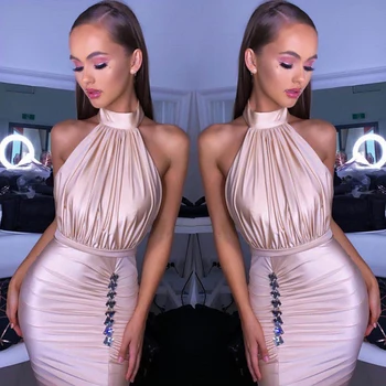 High Quality Korean Pink Crystal Dress Sexy Summer Mini Halter Off the Shoulder Club Runway Party Women Dress Vestidos Clothes
High Quality Korean Pink Crystal Dress Sexy Summer Mini Halter Off the Shoulder Club Runway Party Women Dress Vestidos Clothes