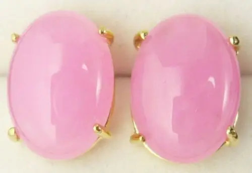 hot sell new - Beautiful!18K Gold Plated Pink Jade Earring | Украшения и аксессуары