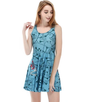 Free shipping Hot Product Women Blue Color Sleeveless Dresses Digital Print Bones Skater Dress 4F33101 
Free shipping Hot Product Women Blue Color Sleeveless Dresses Digital Print Bones Skater Dress 4F33101