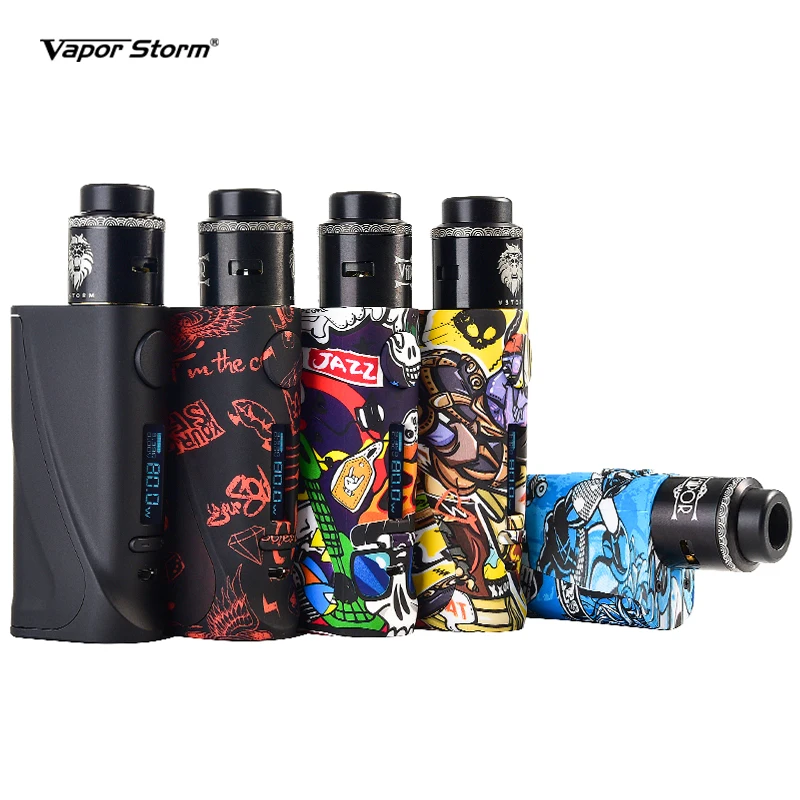 

Vapor Storm Electronic Cigarette ECO Pro Box Mod ABS 5-80W Variable Power TC 510 Thread Lion RDA DIY Coil Vape Starter Kit