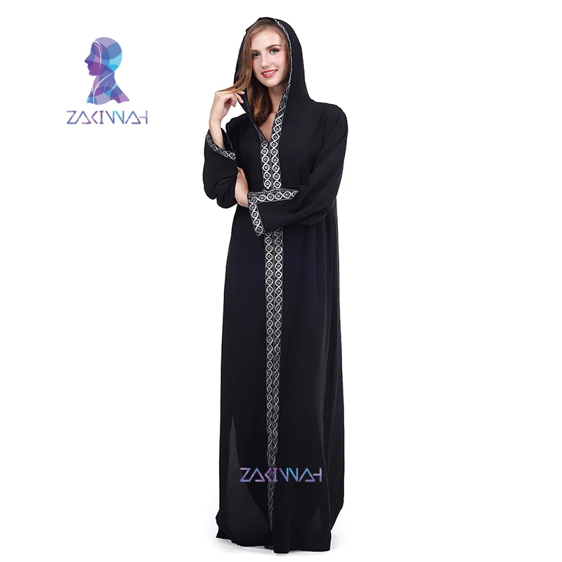 Embroidery Black Dress Arabian Turkey Muslim Sexy Split Dress Arab Clothing Autumn Abayas for Women Hooded Robe 9062
Embroidery Black Dress Arabian Turkey Muslim Sexy Split Dress Arab Clothing Autumn Abayas for Women Hooded Robe 9062