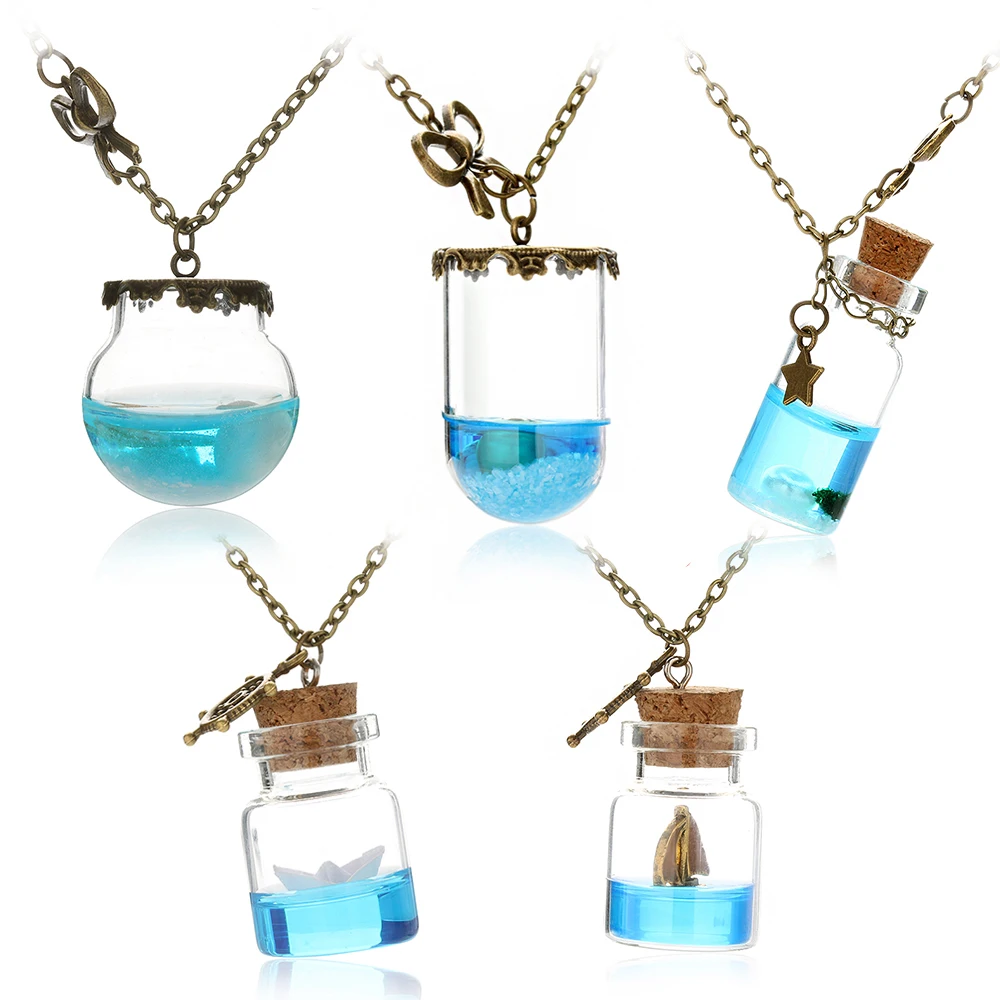 1 Pcs Sea Ocean Glass Wish Bottle Pendant Mermaid Tears Shell Star Necklace Fashion Vintage Jewelry Women Mujer Collares Colar
1 Pcs Sea Ocean Glass Wish Bottle Pendant Mermaid Tears Shell Star Necklace Fashion Vintage Jewelry Women Mujer Collares Colar