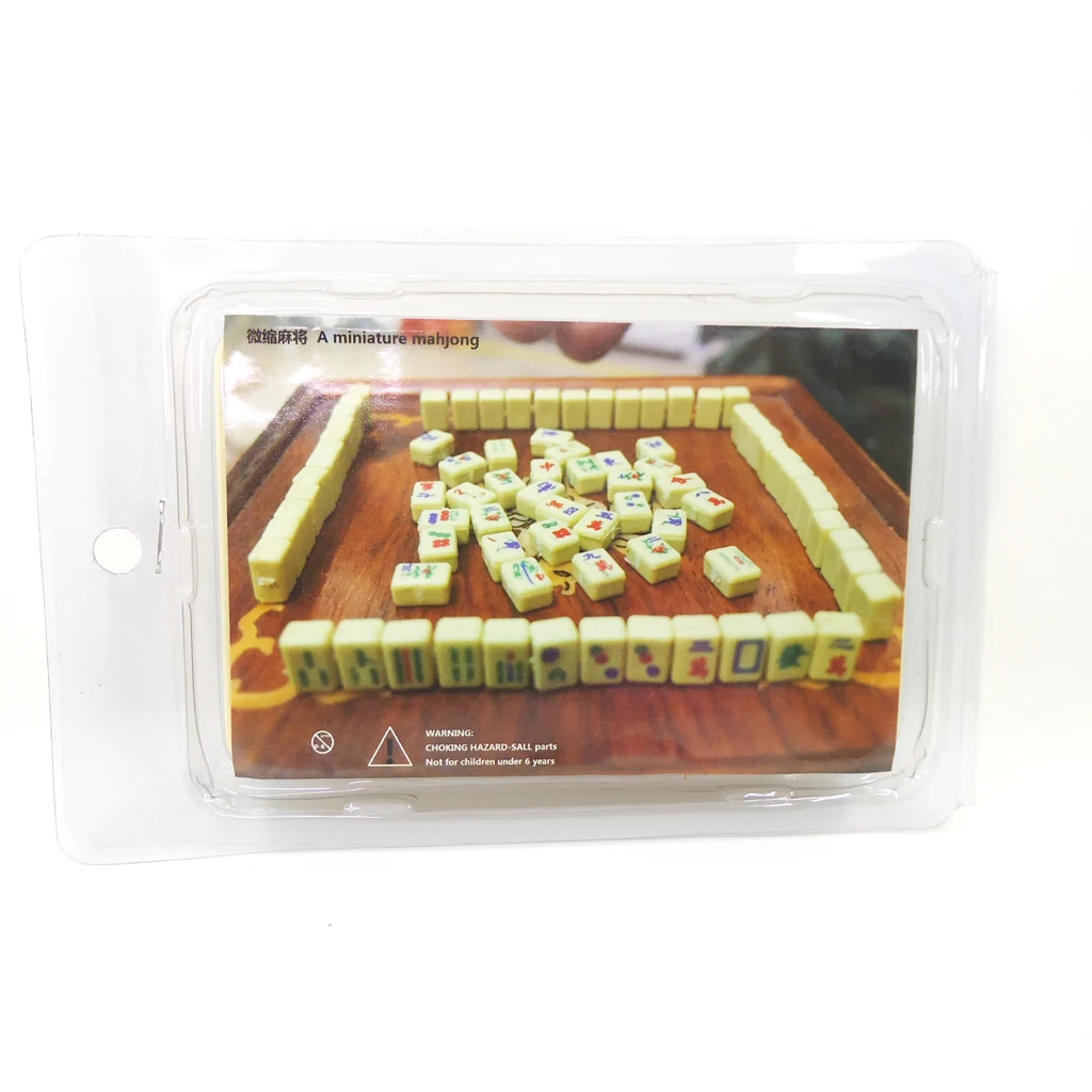 New 1/12 Scale Dollhouse Miniature MahJong Game Set with 4 Stools for 1:12 Dollhouse Decor Kids Toys Birthday Gift Collectibles
