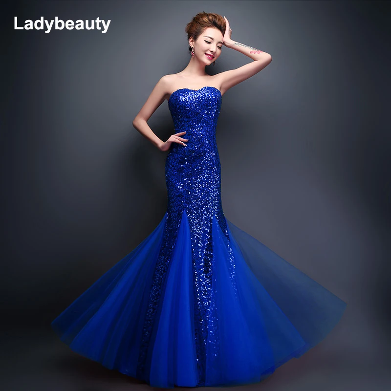 Ladybeauty 2018 New Mermaid Sweetheart Sleeveless Sequined Tulle Lace up Evening Dress Royal Blue vestidos
Ladybeauty 2018 New Mermaid Sweetheart Sleeveless Sequined Tulle Lace up Evening Dress Royal Blue vestidos