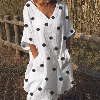 Women Summer Dress V Approach Half Shell Polka Dot Print Lose Party Clothes Casual Beach Clothes Summer Dress 2019 Vestidos Neue
Women Summer Dress V Approach Half Shell Polka Dot Print Lose Party Clothes Casual Beach Clothes Summer Dress 2019 Vestidos Neue