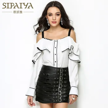 Blusa Feminina SIPAIYA Womens Cold Shoulder Tops and Blouses Sexy Suspenders Ruffles Long Sleeve Women Shirts Chiffon Blouse
Blusa Feminina SIPAIYA Womens Cold Shoulder Tops and Blouses Sexy Suspenders Ruffles Long Sleeve Women Shirts Chiffon Blouse