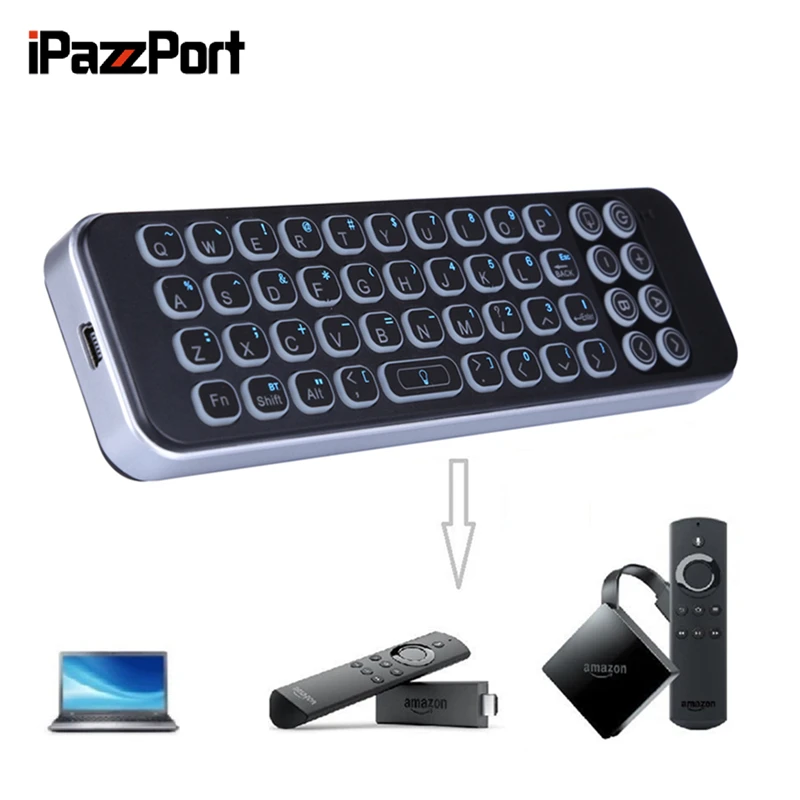 

iPazzPort KP - 810 - 30BR2 Bluetooth Keyboard Remote Control Mini Wireless Keyboard Air Mouse with Backlight For Amazon fire TV