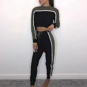 Women Tracksuit Patchwork Stripe Cropped Outfits Crop Top Set Women Two Piece Set Top And Pants Lounge Wear Casual Suit Fitness
Women Tracksuit Patchwork Stripe Cropped Outfits Crop Top Set Women Two Piece Set Top And Pants Lounge Wear Casual Suit Fitness