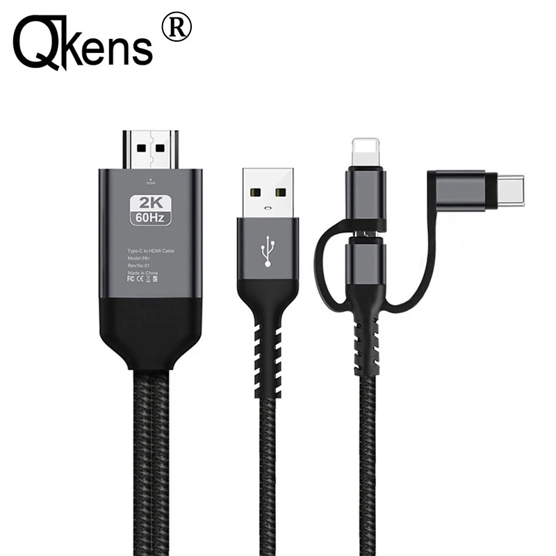 3in1 2K HDTV Video Adapter HDMI Cable Display Link For iPhone X XS MAX XR Huawei P30 Samsung S10+ iOS Type C Android Phone to TV
3in1 2K HDTV Video Adapter HDMI Cable Display Link For iPhone X XS MAX XR Huawei P30 Samsung S10+ iOS Type C Android Phone to TV