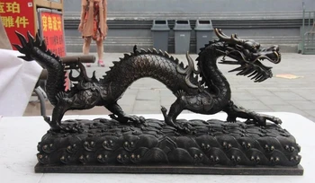 Chinese Old Fengshui Pure Copper Bronze Success Zodiac Year beast Dragon statue
Chinese Old Fengshui Pure Copper Bronze Success Zodiac Year beast Dragon statue