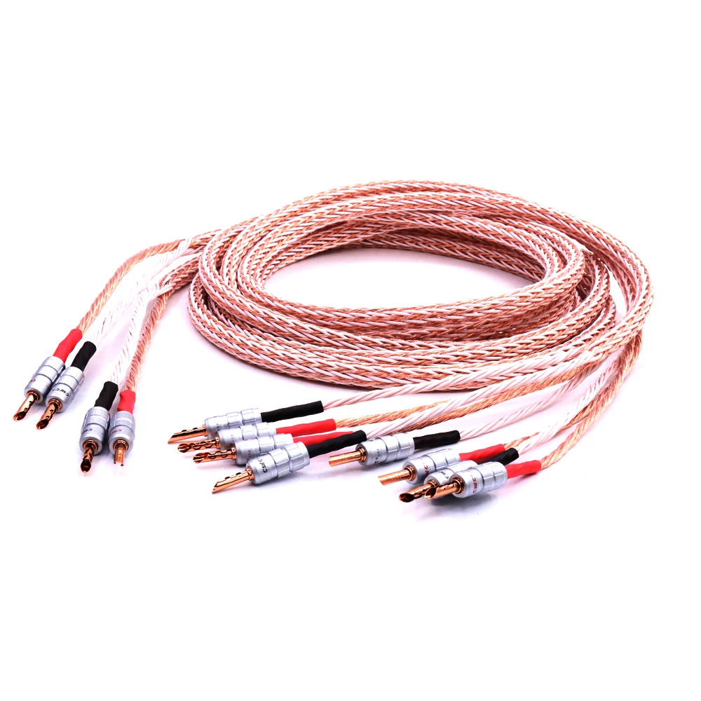 Пара 12TC Hi Fi кабель для колонок с 2 разъемами типа банан на 4 штекера end провод