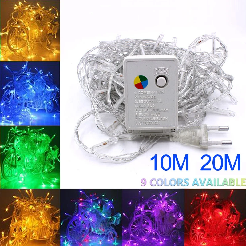 2018 new 220V Led String Christmas Lights2m 20led 10m/100leds With 9 Modes for Holiday/Party/Wedding/Decoration
2018 new 220V Led String Christmas Lights2m 20led 10m/100leds With 9 Modes for Holiday/Party/Wedding/Decoration
