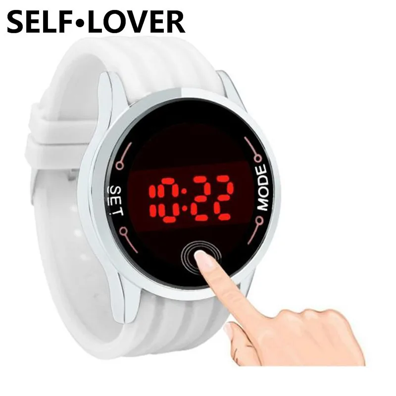 

Top Luxury Brand SELFLOVER Waterproof Casual Watch LED Touch Screen Smart Men Wristwatches Day Date Silicone Lovers Women Watch