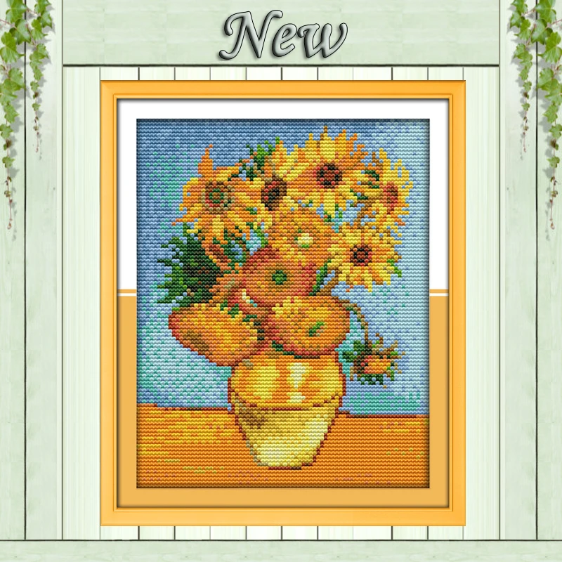 Van Gogh's Sunflower painting ,Pattern print on cloth DMC 11CT 14CT Cross Stitch kit,needlework Set all embroider,Beauty Flowers
Van Gogh's Sunflower painting ,Pattern print on cloth DMC 11CT 14CT Cross Stitch kit,needlework Set all embroider,Beauty Flowers