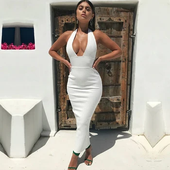 2020 New Fashion Bandage Dress Sexy Women Night Club Evening Party Sleeveless Body Con Haltar Backless Dresses Wholesale
2020 New Fashion Bandage Dress Sexy Women Night Club Evening Party Sleeveless Body Con Haltar Backless Dresses Wholesale