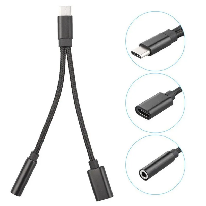 2 in 1 Headphone Cable USB C Adapter for Samsung Xiaomi OPPO Type C to 3.5mm Audio Jack USB3.1 Charger Adapter
2 in 1 Headphone Cable USB C Adapter for Samsung Xiaomi OPPO Type C to 3.5mm Audio Jack USB3.1 Charger Adapter