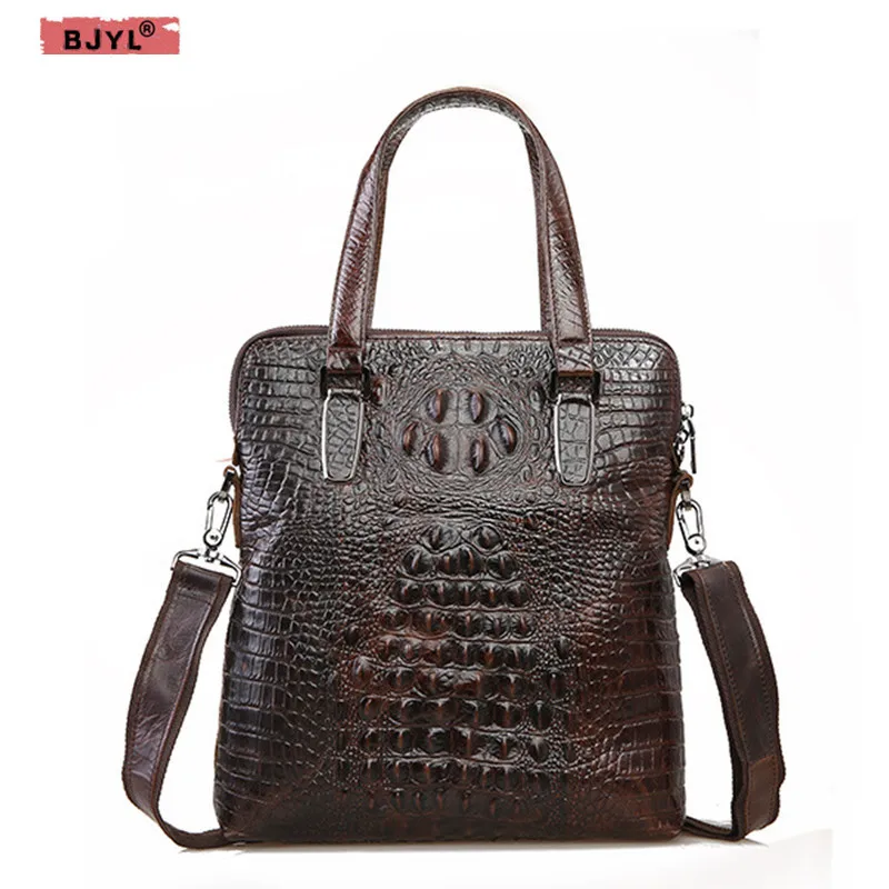 BJYL Crocodile pattern Men handbag vertical briefcase business men crossbody bag top layer leather retro shoulder Messenger bag 
BJYL Crocodile pattern Men handbag vertical briefcase business men crossbody bag top layer leather retro shoulder Messenger bag