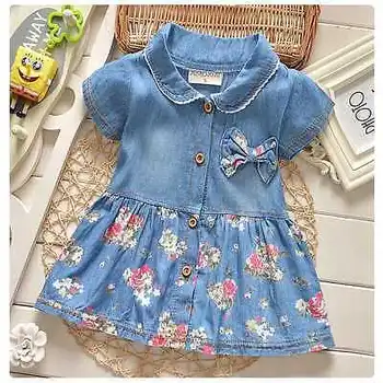 Summer Children Short Sleeve Christmas Girls Denim Floral Dresses Kids Princess Bowknot Flower Dress
Summer Children Short Sleeve Christmas Girls Denim Floral Dresses Kids Princess Bowknot Flower Dress