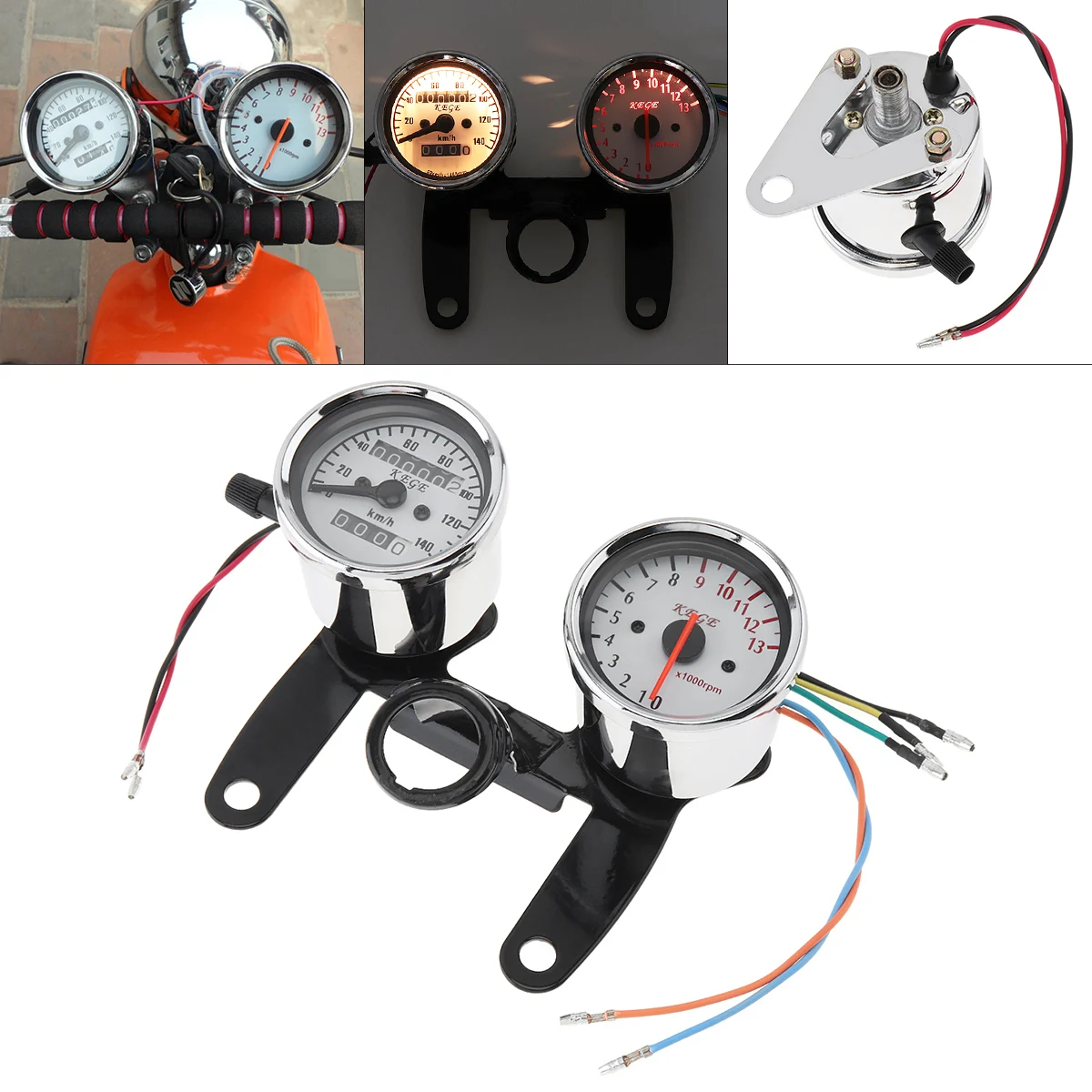 2 in 1 Motorcycle Instrument 0-13000RPM 0-140km/h 12V Retro Car Tachometer Odometer for Motorcycle Motorbike Off-road Vehicle
2 in 1 Motorcycle Instrument 0-13000RPM 0-140km/h 12V Retro Car Tachometer Odometer for Motorcycle Motorbike Off-road Vehicle