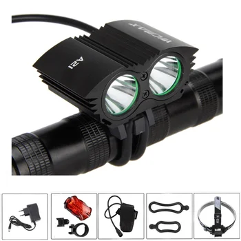 Headlight Bicycle Light 5000 Lumen 2x CREE XM-L T6 LED Bike Light Lamp Headlamp 8.4V 18650 Battery Pack+ headband+rear light
Headlight Bicycle Light 5000 Lumen 2x CREE XM-L T6 LED Bike Light Lamp Headlamp 8.4V 18650 Battery Pack+ headband+rear light
