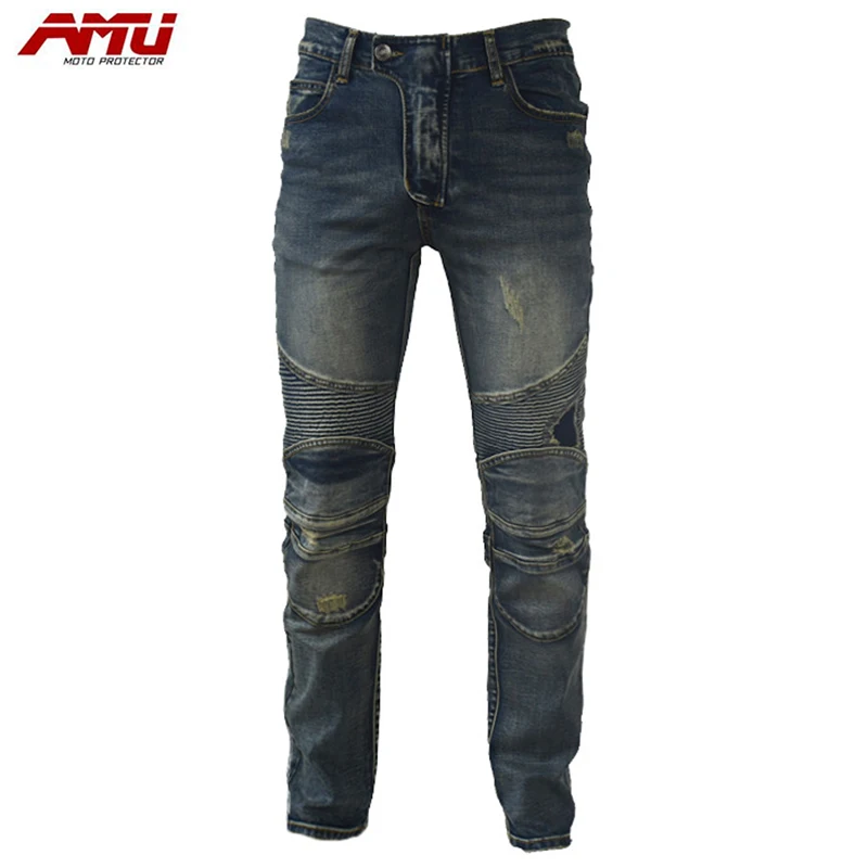 Authentic AMU Motorcycle riding jeans locomotive racing racing car retro blue jeans
Authentic AMU Motorcycle riding jeans locomotive racing racing car retro blue jeans