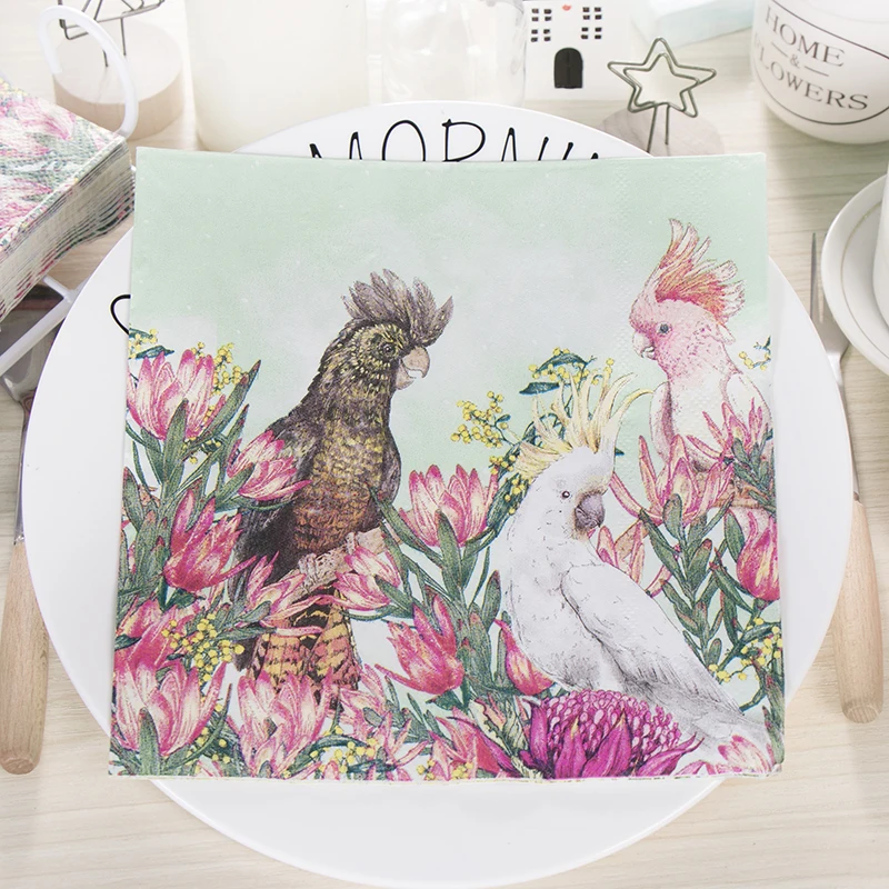 20 3-ply vintage table napkins paper tissue printed bird flowers parrot decoupage wedding servilletas happy birthday party decor
20 3-ply vintage table napkins paper tissue printed bird flowers parrot decoupage wedding servilletas happy birthday party decor