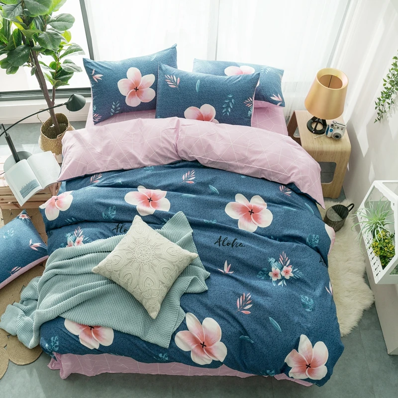 Blue comforter cover B side Pink and flat sheet pink color flower leaf style women's beautiful bedding quilt cover pillow covers
Blue comforter cover B side Pink and flat sheet pink color flower leaf style women's beautiful bedding quilt cover pillow covers