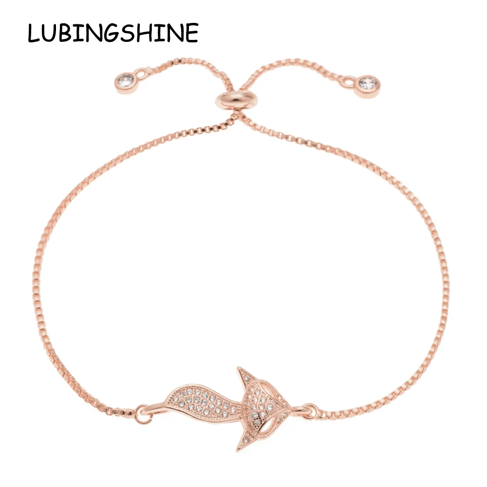 LUBINGSHINE Wedding Party Women Crystal Slide Adjustable Chain Cute Fox Charms Bracelets Zircon Copper Jewelry Girlfriend
LUBINGSHINE Wedding Party Women Crystal Slide Adjustable Chain Cute Fox Charms Bracelets Zircon Copper Jewelry Girlfriend