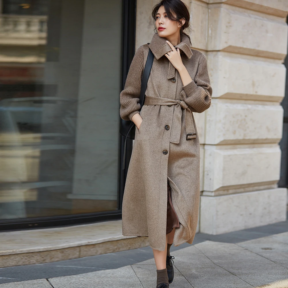 IRINAW918 Autumn Winter 2018 new arrivals knitted sleeve turtleneck x long double faced cashmere wool coat women
IRINAW918 Autumn Winter 2018 new arrivals knitted sleeve turtleneck x long double faced cashmere wool coat women