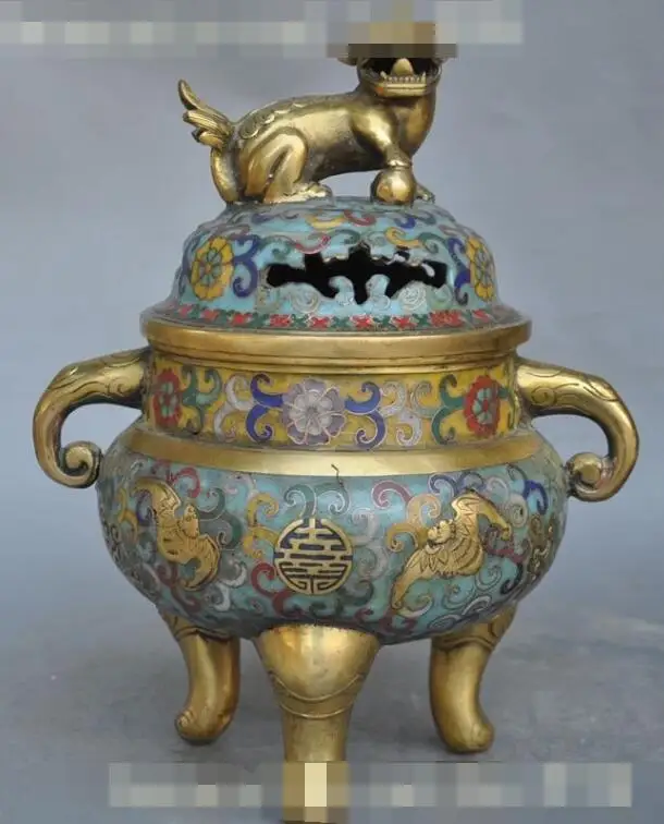 song voge gem S6946 10"mark China bronze cloisonne enamel Foo Dog lion statue incense burner Censer
song voge gem S6946 10"mark China bronze cloisonne enamel Foo Dog lion statue incense burner Censer
