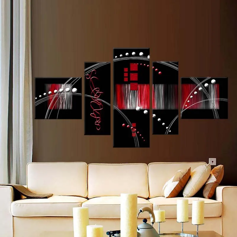 5 Pictures / Set Wall Art Home Decoration Home Decor canvas paint Hand paintings decoracion Red Black Abstract 
5 Pictures / Set Wall Art Home Decoration Home Decor canvas paint Hand paintings decoracion Red Black Abstract