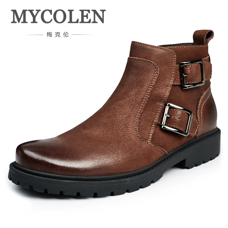 MYCOLEN Men's Genuine Leather Black Vintage Style Outdoor Waterproof Strap Business Office Formal For Men's Boots
MYCOLEN Men's Genuine Leather Black Vintage Style Outdoor Waterproof Strap Business Office Formal For Men's Boots
